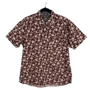 Stitches & Rivets Men's Lg Tropical Resort Floral 100% Cotton Button Down Shirt